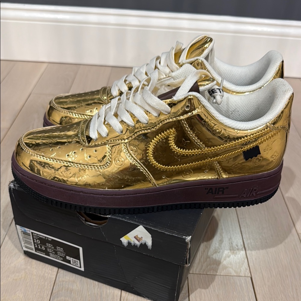 Nike Gold Embossed Sneakers
